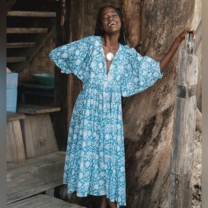 Daughters of India Kyra Midi Dress Ocean Blue